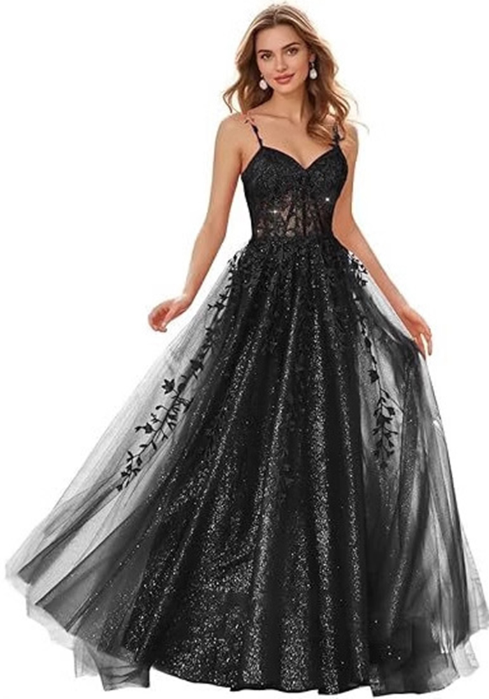 Women ball dress lace applique evening dress(Processing time need 3-6 days)