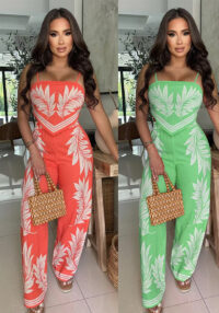 Women Bikini Printed Sexy Wrap Top and Pant Two-Piece Set