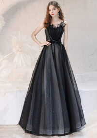 Women black annual meeting dinner evening dress(Processing time need 3-6 days)