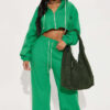 Women Casual Hooded Top and Wide-Leg Pants Two-Piece Set