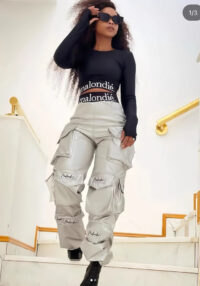 Women Casual Printed Long Sleeve T-Shirt and Cargo Pants Two-Piece Set