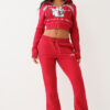Women Casual Printed Long-Sleeved Athletic Hoodies and Pant Two-Piece Set