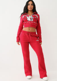 Women Casual Printed Long-Sleeved Athletic Hoodies and Pant Two-Piece Set