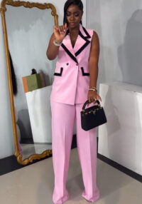 Women Casual vest and Pants Two Piece Set