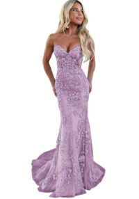 Women Clothing Fishtail Sequined Strapless Birthday Party Evening Dress(Processing time need 3-6 days)