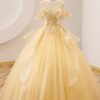 Women Colorful Yarn Yellow Tutu Skirt Dress（Processing time need 3-6 days）