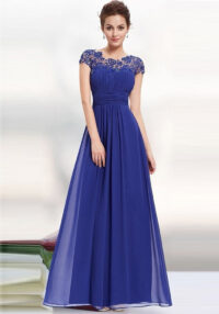 Women Elegant Short Sleeve Lace Bridesmaid Evening Dress(Processing time need 3-6 days)