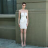 Women Elegant Strapless Formal Party Mini Evening Dress