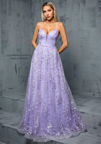 Women Evening Dress with Heavy Lace Mesh Sequin Strapless Dress(Processing time need 3-6 days)