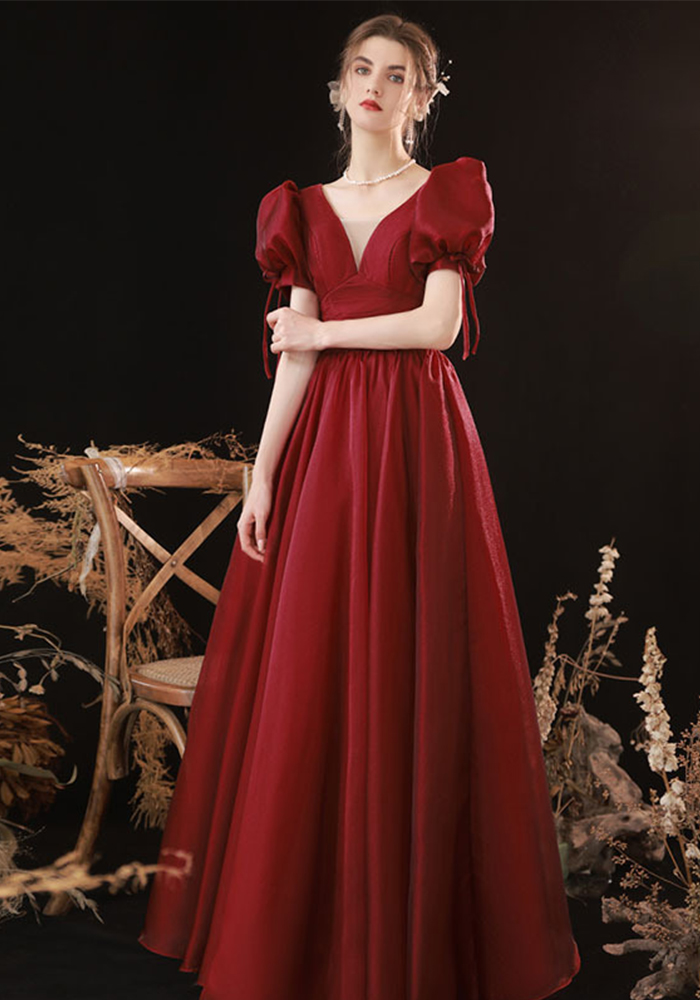 Women Formal Party Puff Sleeve Evening Dress(Processing time need 3-6 days)