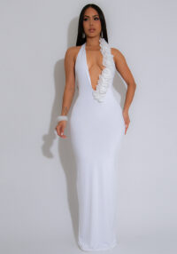 Women Halter Neck Backless Party Floral Bodycon Dress