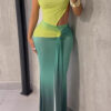 Women Holiday Autumn One-Shoulder Ombre Bodycon Dress