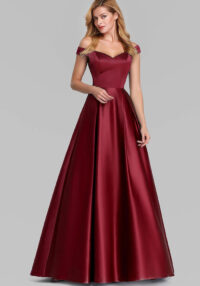 Women Off-Shoulder Satin Solid Prom Dress(Processing time need 3-6 days)