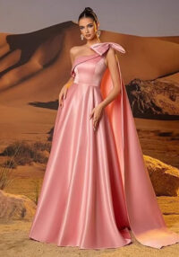 Women One-Shoulder Satin Formal Evening Dress(Processing time need 3-6 days)