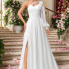Women One-shoulder Sleeve Formal Party Wedding Wedding Dress Evening Dress Bridesmaid Dress