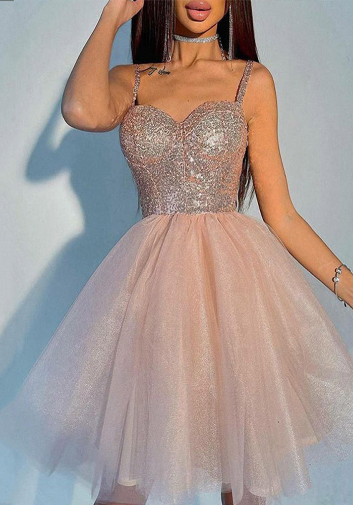 Women pleated party shiny Mini dress(Processing time need 3-6 days)