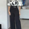 Women Printed Bell Bottom Sleeve Top and Pants Two-Piece Set