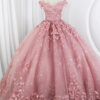 Women Puffy Tulle Embroidered Off-Shoulder Performance Costume Ball Gown
