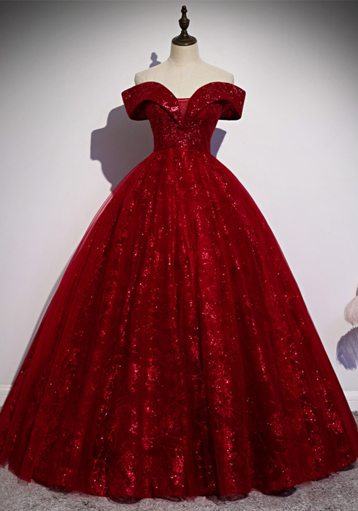 Women Red Off Shoulder Formal Party Evening Dress