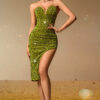 Women Sexy Backless Sequin Birthday Party Evening Dress