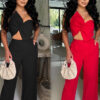 Women Sexy Bowknot Top and Pants Two Piece Set