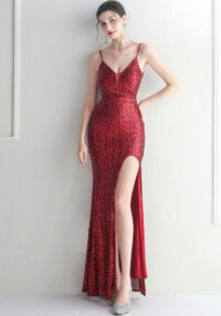 Women Sexy Sequined Maxi Evening Dress