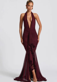 Women Sexy Stretch Suspender Solid V-Neck Dress