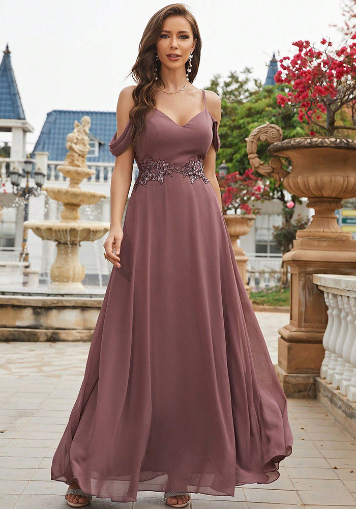 Women short-sleeved evening dress