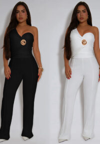 Women sleeveless top trousers two-piece set