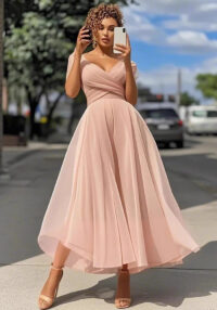 Women Solid Party Dress