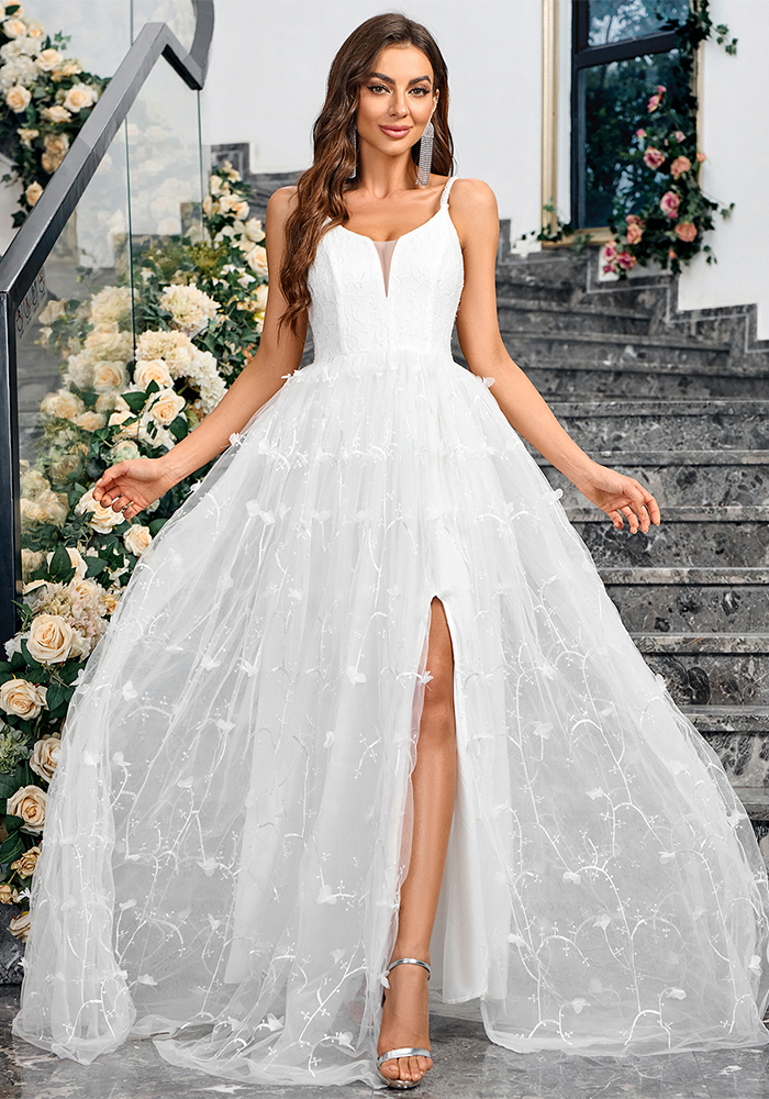 Women Solid Summer Elegant Mesh Suspender V-neck Formal Party Evening Dress