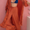 Women Spring Summer Print Top and Wide Leg Pants Two Piece Set