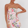 Women Strapless Floral Suspender Dress