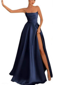 Women Strapless Sexy Slit Formal Party Evening Dress(Processing time need 3-6 days)