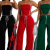 Women Summer Sexy Strapless Top and Two-Piece Pants Set