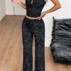 Women Summer Sexy Tank Top and Athletic Pants Two-Piece Set