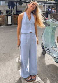 Women Summer Sleeveless Vest and Pants Two Piece Set