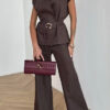 Women summer suit vest wide-leg pants two-piece set