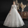 Womens Off Shoulder Dream Fit Half-Sleeve Lace Bridal Wedding Dress(Processing time need 3-6 days)