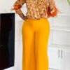 Women's Print Shirt Wide Leg Pants African Two-Piece Set