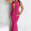 Women's Sexy Cut-Out Halter Neck Low Back Dress