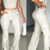 Women's Slim Strap Top + Split Cargo Pants Set