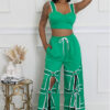 Women's Strap High-Waist Lace-Up Fashion Two Piece Pants Set