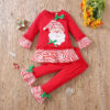2 Pieces Set Baby Kid Girls Christmas Striped Cartoon Tops And Pants Wholesale 25101521