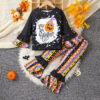 2 Pieces Set Baby Kid Girls Halloween Letters Tops And Polka dots Pants Wholesale 25101524