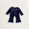 2 Pieces Set Baby Kid Girls Solid Color Bow Tops And Pants Wholesale 25092239