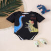 Baby Boys Letters Dinosaur Rompers Wholesale 25070804