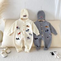 Baby Girls Boys Animals Embroidered Jumpsuits Wholesale 25092210