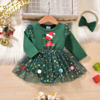 Baby Kid Girls Letters Cartoon Christmas Rompers Wholesale 25101504