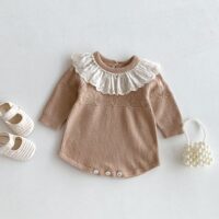 Baby Kid Girls Solid Color Rompers Wholesale 25092238
